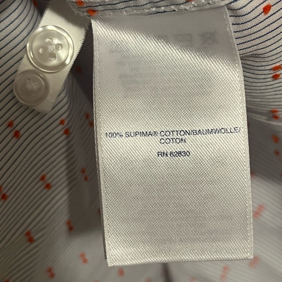 Lands End Women's Supima Button Up Shirt 3/4 Sleeve Striped Oxford Stretch Top - Picture 12 of 12